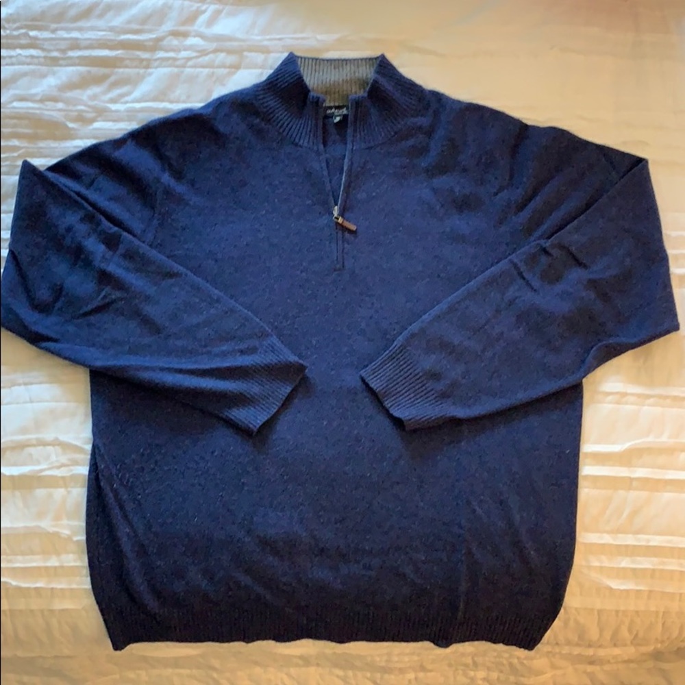 Saks Fifth Ave, 100% cashmere, zip neck, XL